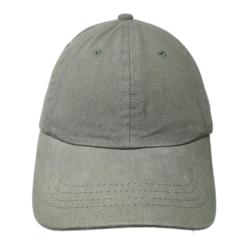 Rubi Slideback Baseball Cap Green One Size Adjustable Vented Holes Blank 6 Panel